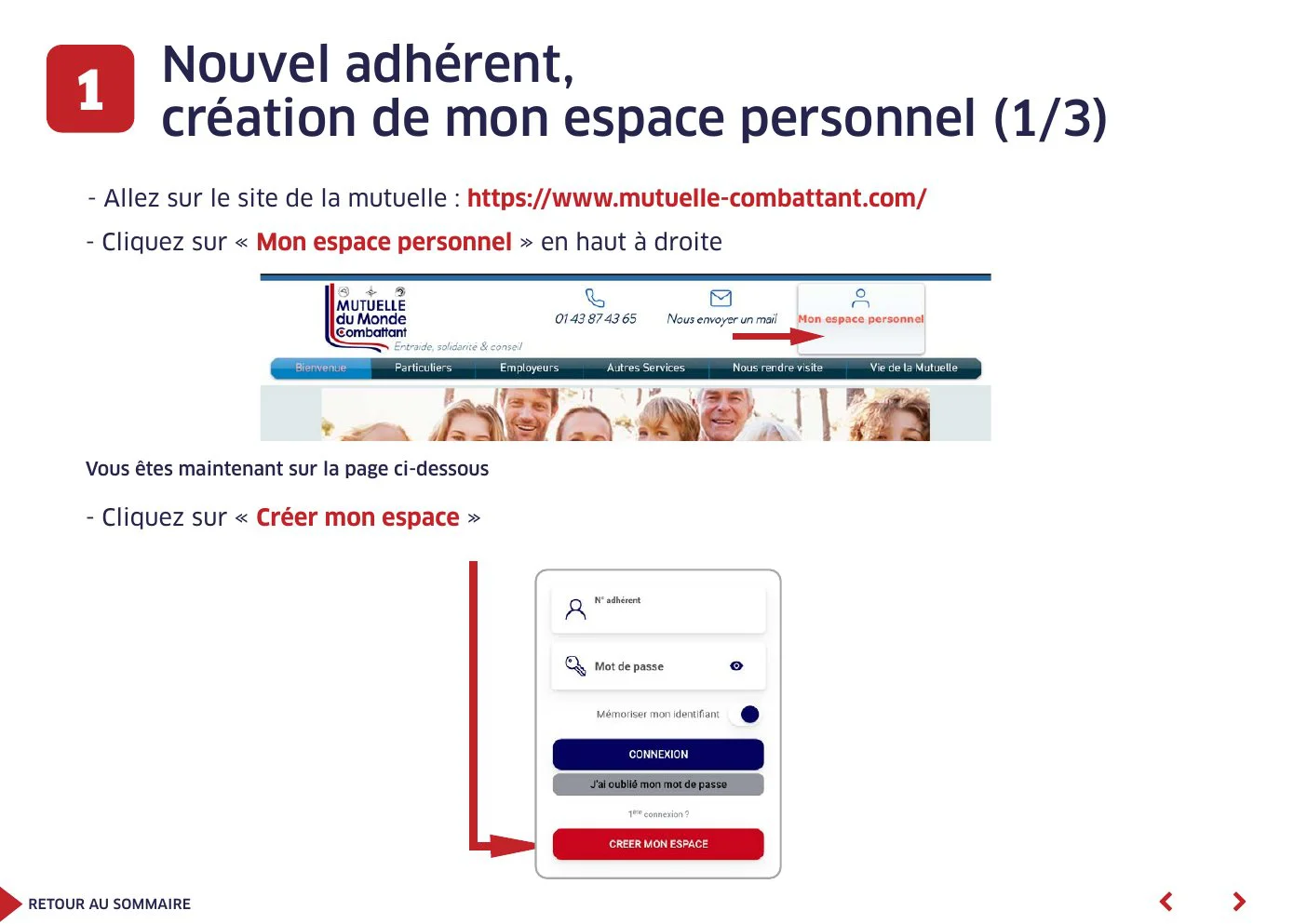 Accéder à la page de création