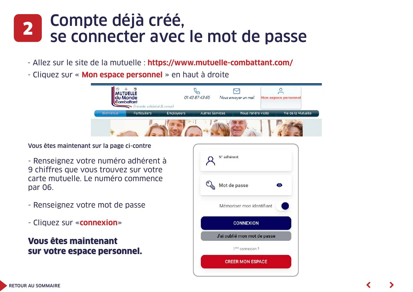 Se connecter à votre espace